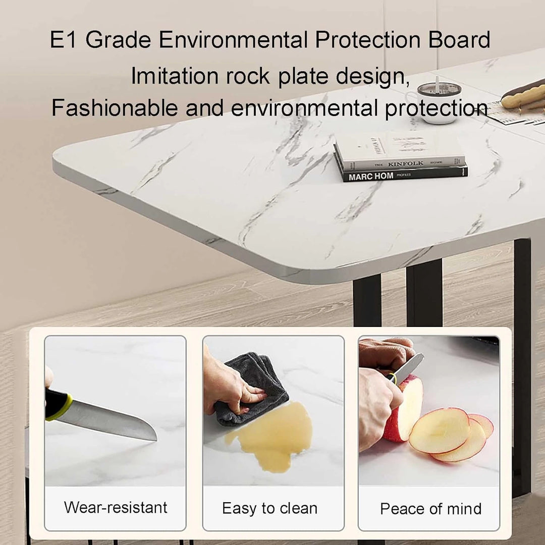 Folding Dining Table with 6 Wheels