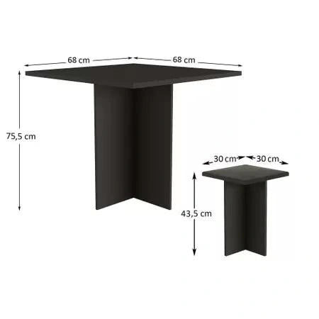 Modern Table and Stool Set with Hidden Storage