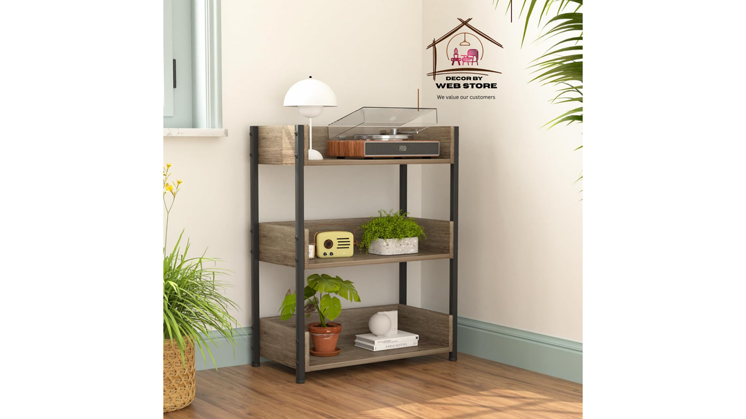 3-Tier Shoe Rack,Black Metal Shoe Rack with Wooden Top Board,Modern Shoe Storage Organizer with 2 Metal Mesh Shelves,Each Tier Fits 3 Pairs of Shoes,for Entryway Living Room,Rustic Brown