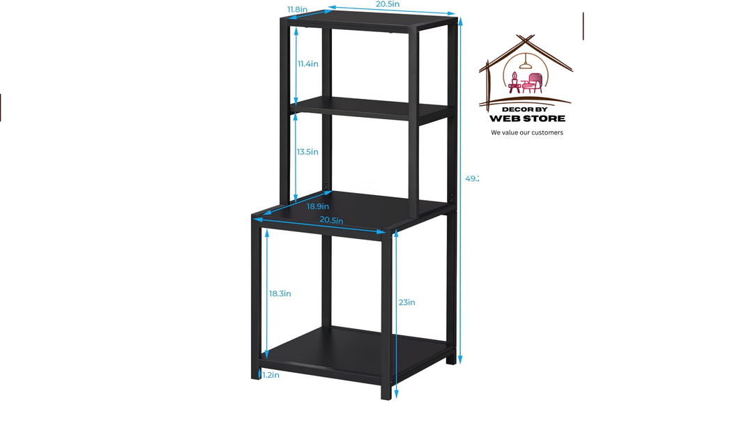 Printer Stand with Storage Shelf, 49.2 inch Large Tall 4 Tier Printer Table for Home Office Organization Space Saving Desk Rack for Printer Computer CPU Shredder