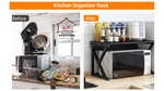 Load image into Gallery viewer, 3 tier Kitchen rack Home shelf Microwave oven Stand Wood Storage
