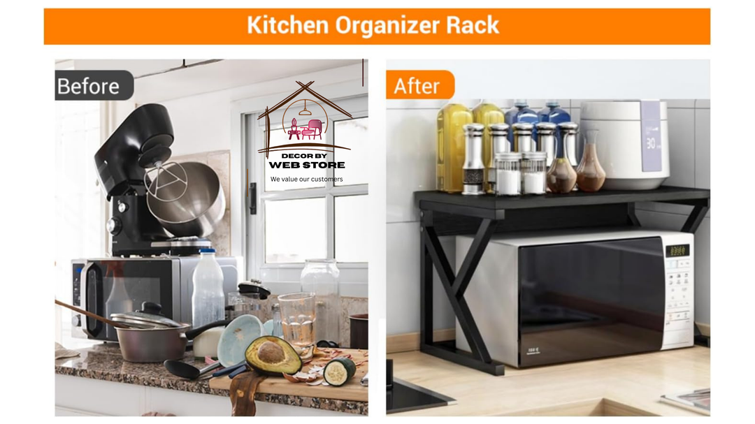 3 tier Kitchen rack Home shelf Microwave oven Stand Wood Storage