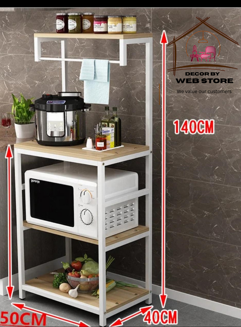 Storage Shelf,Microwave Stand,Kitchen Storage Rack, Large Capacity, Does Not Take Up Space, Multi-Functional Floor-Standing Multi-Layer Storage Rack 40D x 60W x 145H cm Blackwalnut