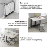 Folding Dining Table with 6 Wheels