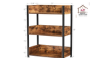 Load image into Gallery viewer, 3-Tier Shoe Rack,Black Metal Shoe Rack with Wooden Top Board,Modern Shoe Storage Organizer with 2 Metal Mesh Shelves,Each Tier Fits 3 Pairs of Shoes,for Entryway Living Room,Rustic Brown
