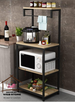 Load image into Gallery viewer, Storage Shelf,Microwave Stand,Kitchen Storage Rack, Large Capacity, Does Not Take Up Space, Multi-Functional Floor-Standing Multi-Layer Storage Rack 40D x 60W x 145H cm Blackwalnut
