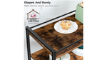Load image into Gallery viewer, Rolling Kitchen Cart with Lockable Wheels, 25.2 x 15.7 x 33.3 Inches Beverage Cart with Storage Shelves, Rustic Brown without glass hanger
