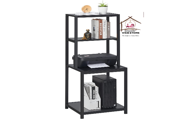 Printer Stand with Storage Shelf, 49.2 inch Large Tall 4 Tier Printer Table for Home Office Organization Space Saving Desk Rack for Printer Computer CPU Shredder