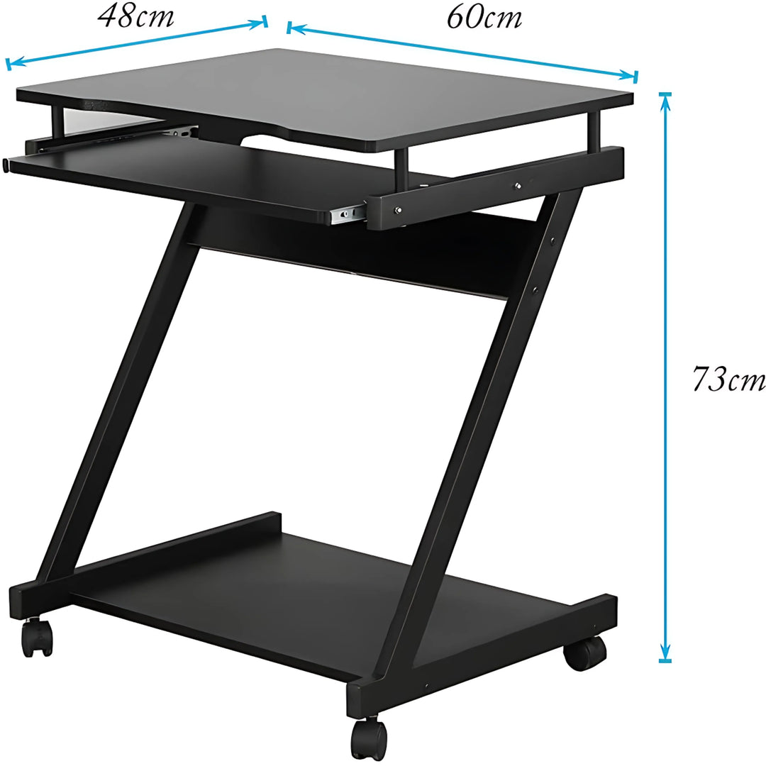 Small Computer Desk with 4 Wheels