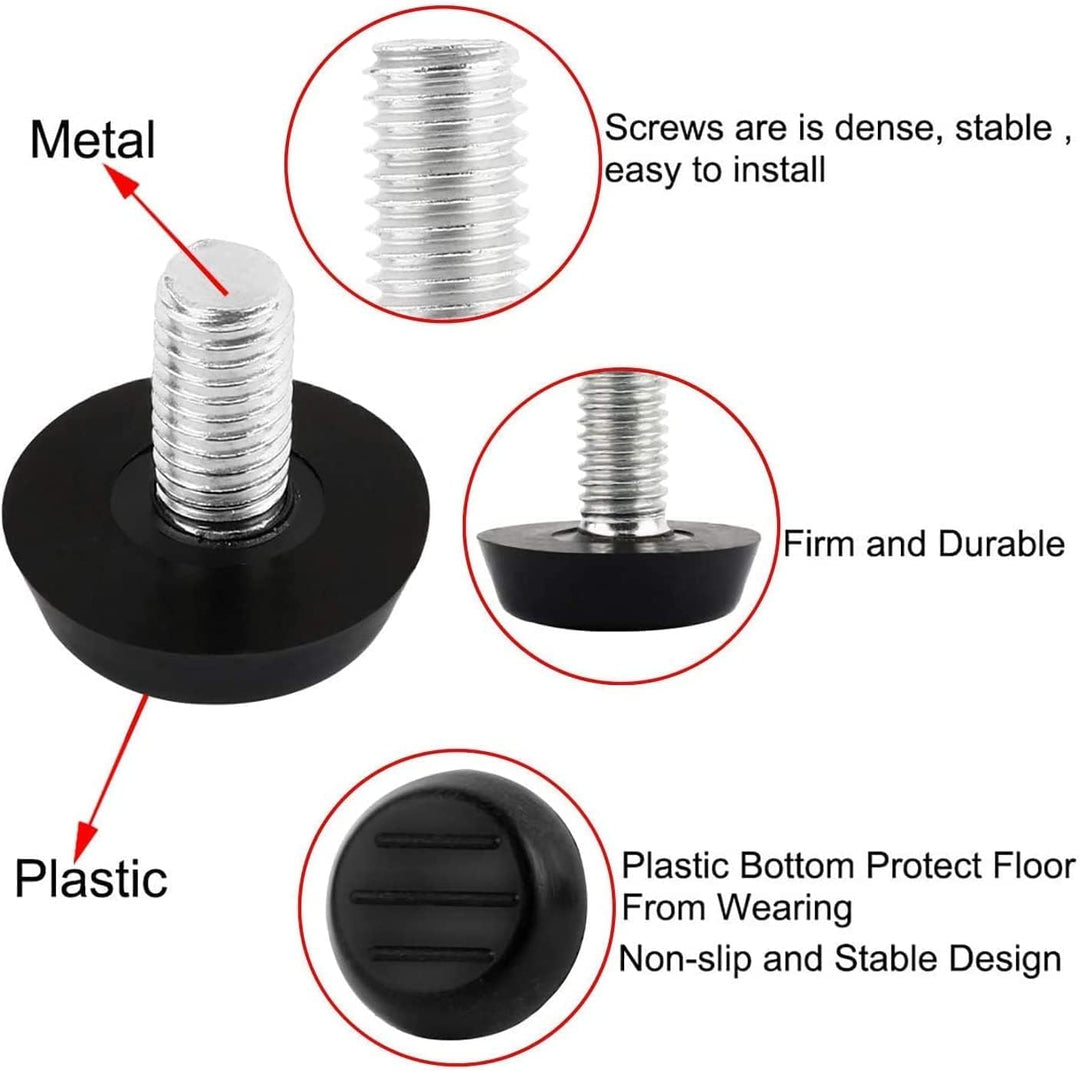 Table Foot Leveler, Screw On Furniture Glide Leveling Foot Adjuster,4 Pcs M 8 x 20 mm Screw On Furniture Glide Leveling Foot Adjuster for Furniture Legs