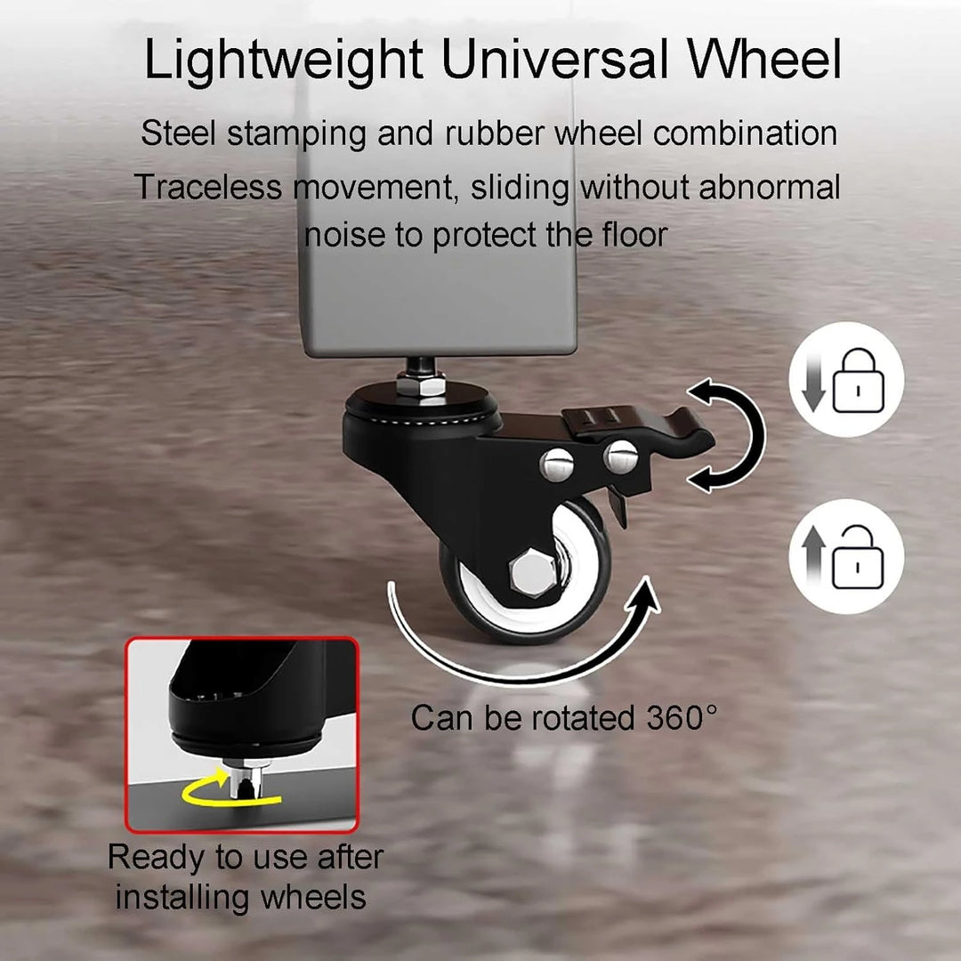 Folding Dining Table with 6 Wheels