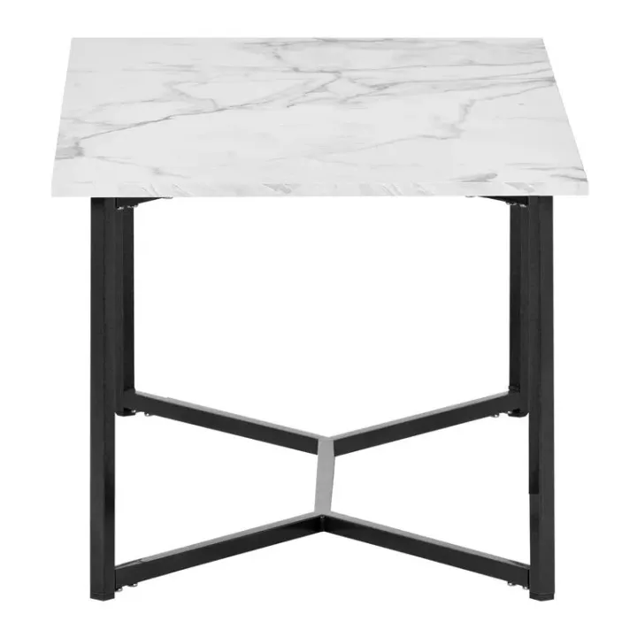 Decor by Webstore X-Frame Marble Series Coffee Table – Multi-Functional 2-Tier Center Table with Storage & High-Density MDF Marble Finish