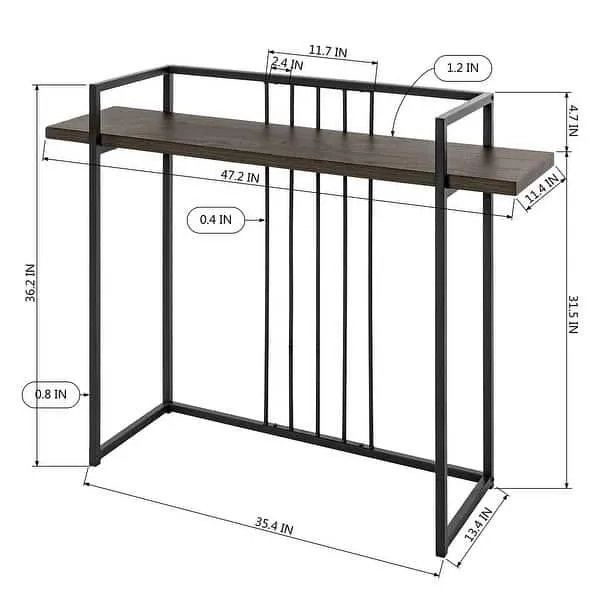 Decor by Webstore Industrial Fusion Console Table – Modern Hallway Entryway Table with Integrated Storage Shelf & Heavy-Duty Wooden Finish
