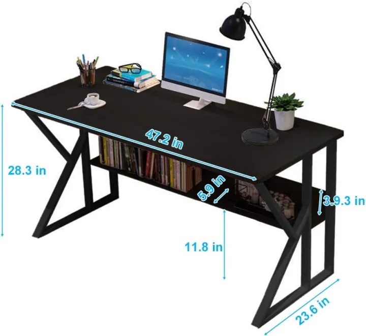 Decor by Webstore K-Force Executive Desk – Modern High-Stability Computer Workstation & Study Table with Heavy-Duty Reinforced Steel K-Frame