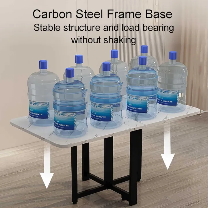 Decor by Webstore Aero-Fold 6-Wheeled Extension Table – Eco-Friendly E1 Grade Drop Leaf Dining Table & Mobile Multifunction Workstation with Carbon Steel Frame