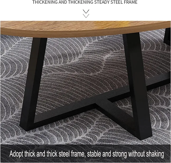 Coffee Table, Japanese Oval Low Table (100x50x45cm), E1 Environmental Protection Board+Carbon Steel Bracket Leisure Table