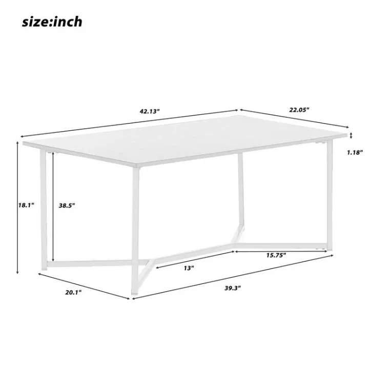 Decor by Webstore X-Frame Marble Series Coffee Table – Multi-Functional 2-Tier Center Table with Storage & High-Density MDF Marble Finish