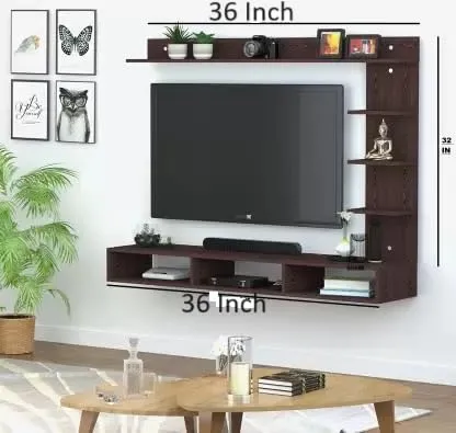 Decor by Webstore 32-Inch Elite Wall-Mount TV Panel – Modern Floating Entertainment Unit & LED Media Cabinet with Integrated Set-Top Box Storage